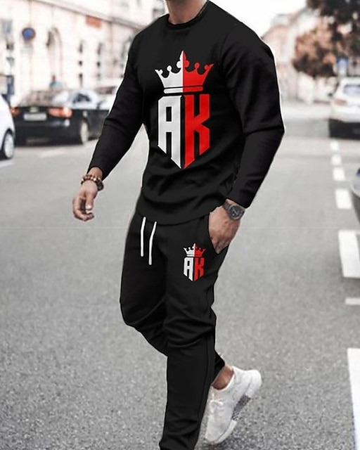 Casual estampado de manga larga Sports Set 036 para hombre