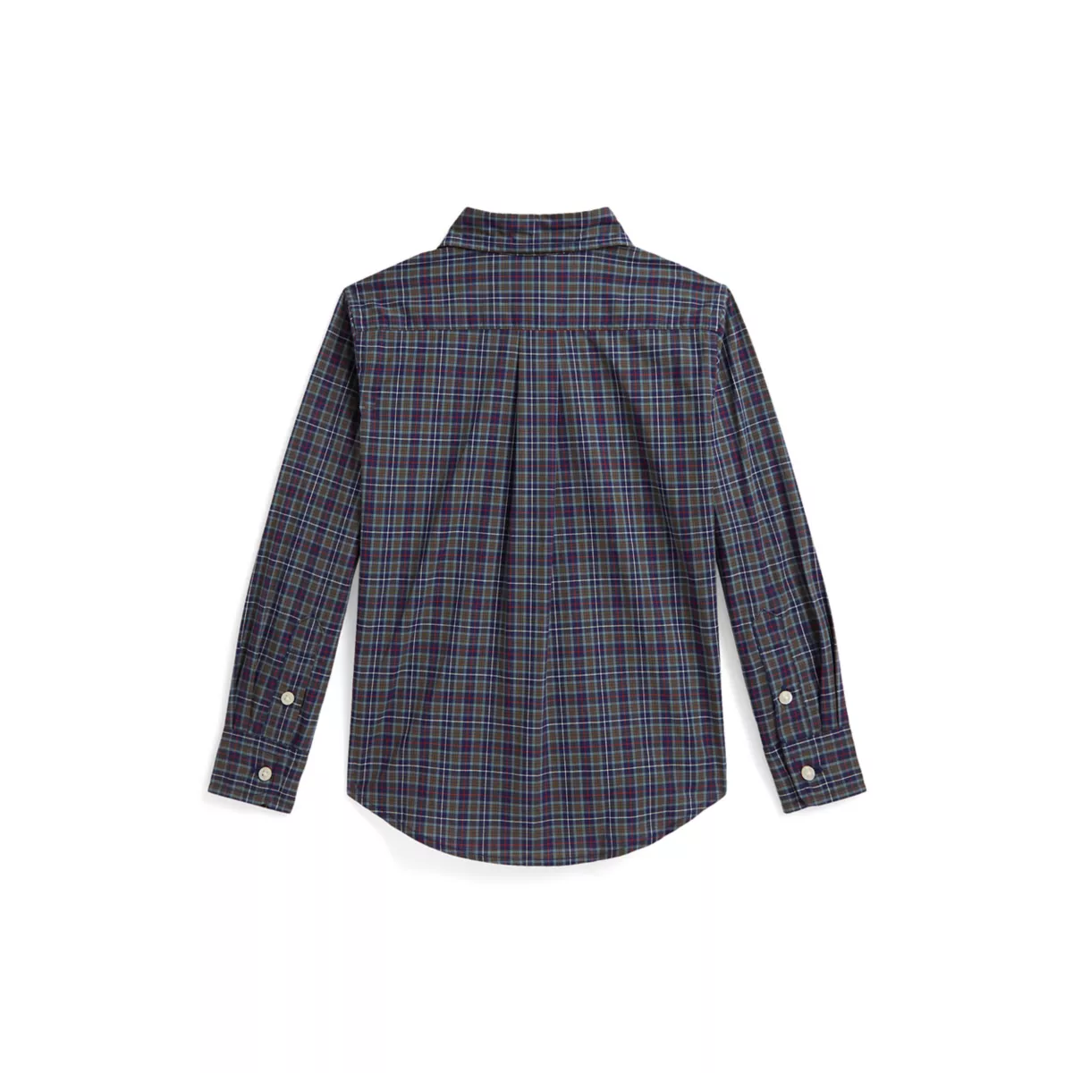 Boys 2-7 Plaid Cotton Poplin Shirt - 2