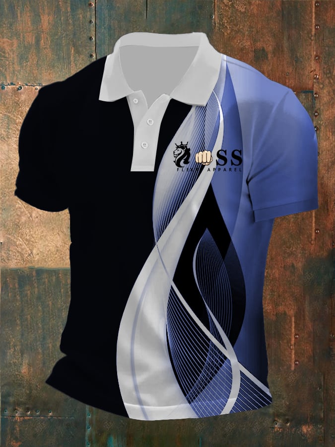 Camisa polo retro ejecutivo casual contrast color para hombre