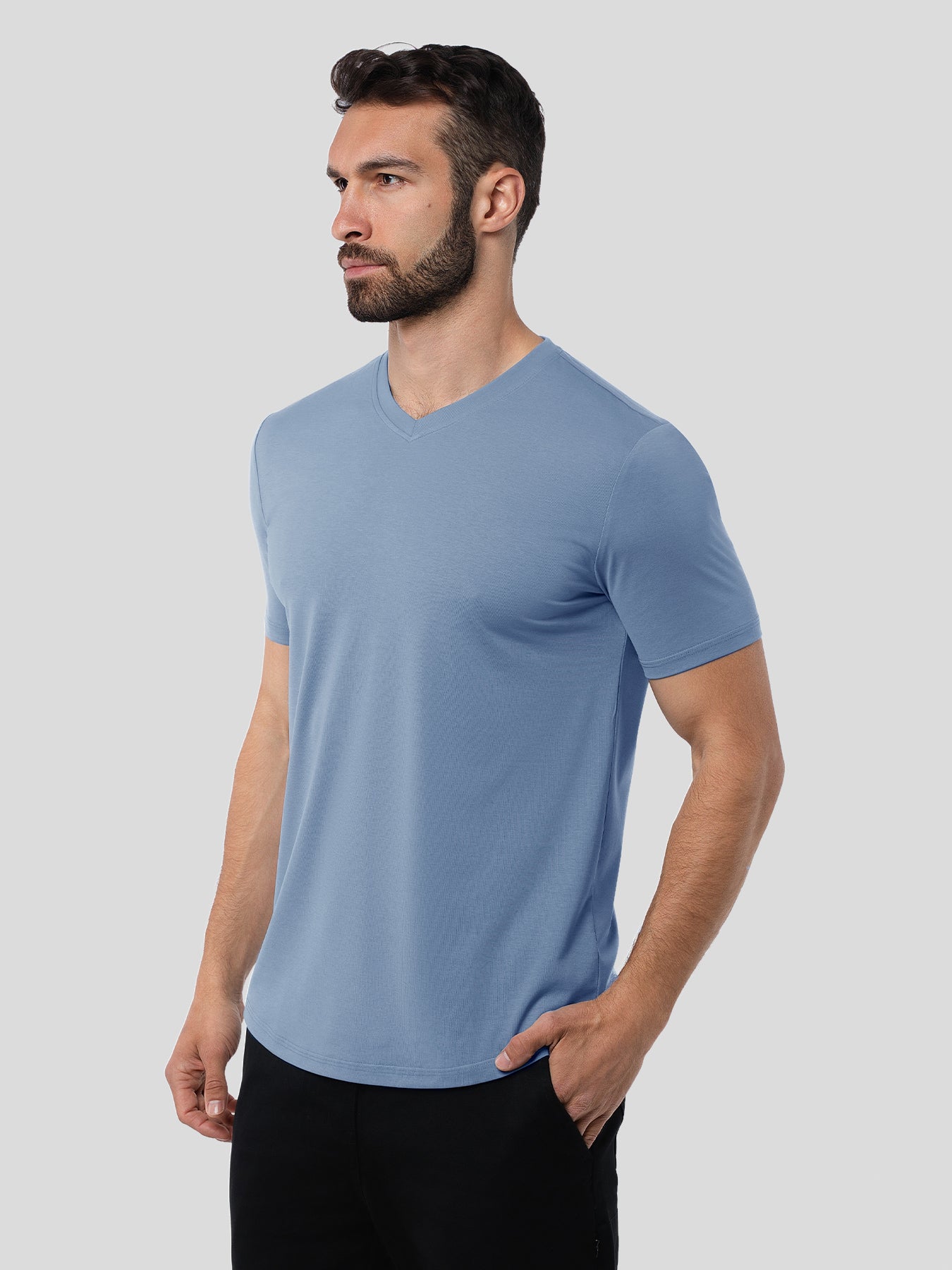 StayCool 2.0 V-neck Curve-Hem Tee: clásico Fit