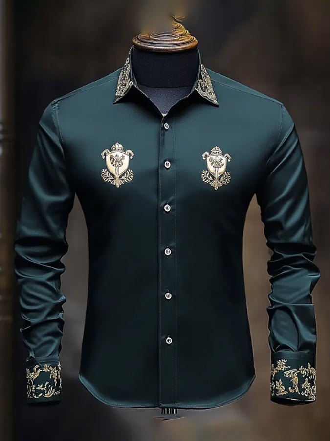 Camisa ejecutivo Ethnic diseño solapa para hombre