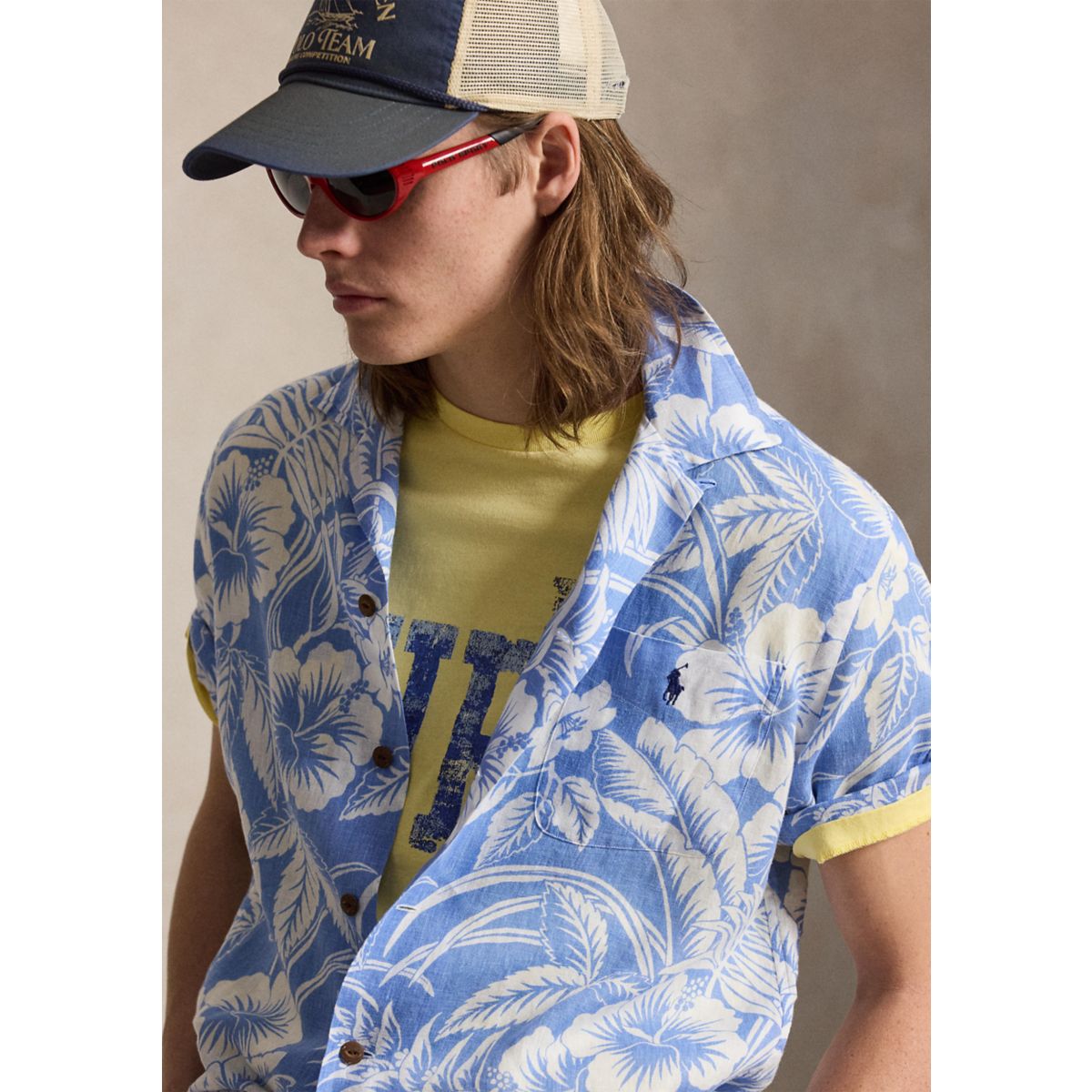 Tropical-Print Linen Shirt - 3