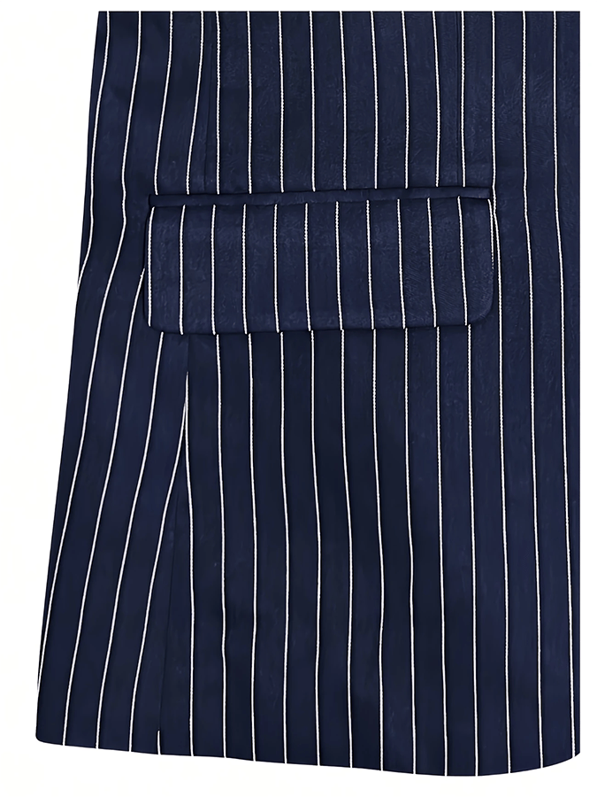 De modaable rayas Design Single-Breasted bolsillo Design casual Suit para hombre