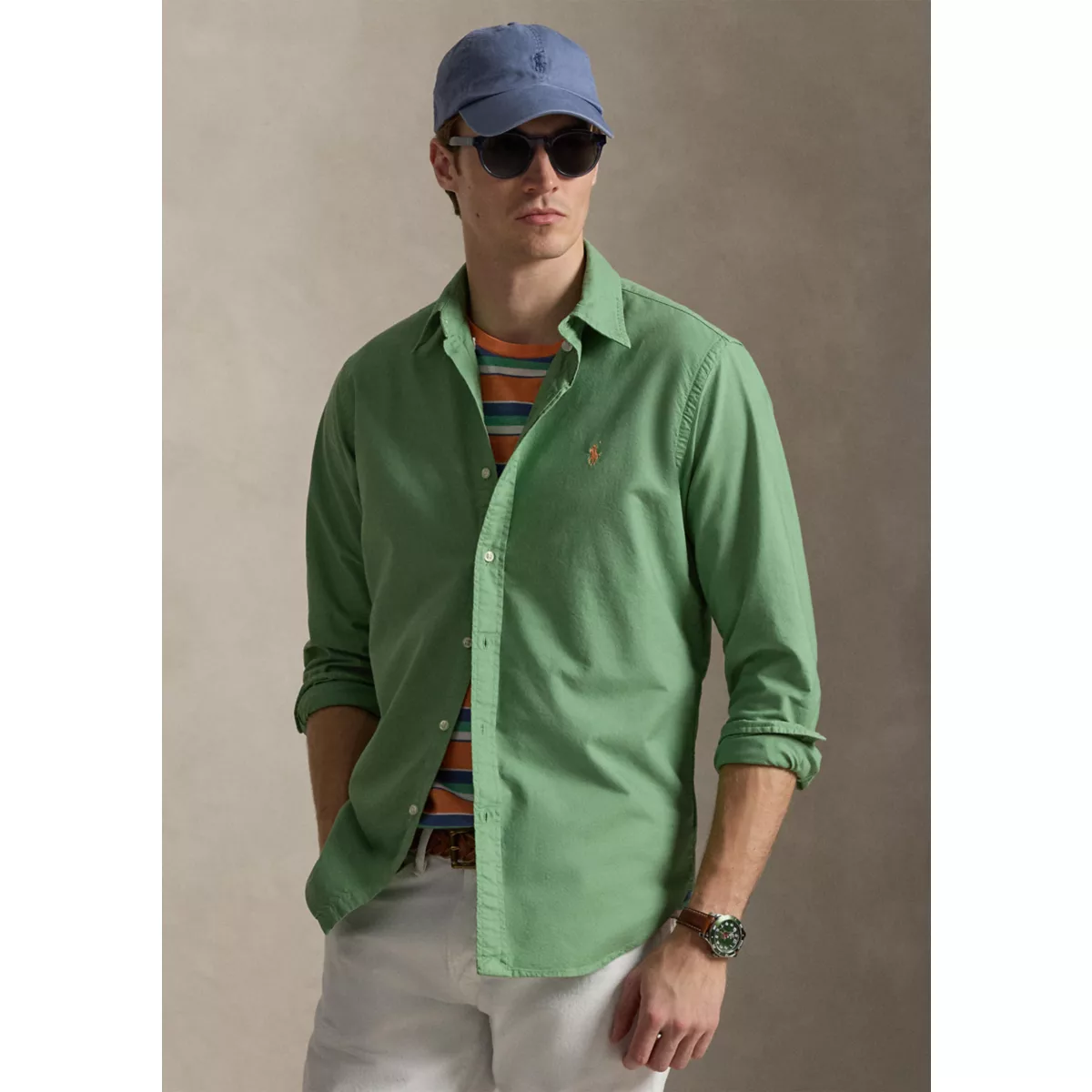 Classic Fit Garment-Dyed Oxford Shirt - 6