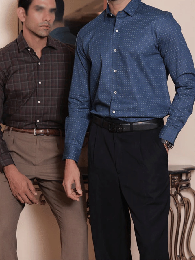 Camisa a cuadros ejecutivo casual para hombre