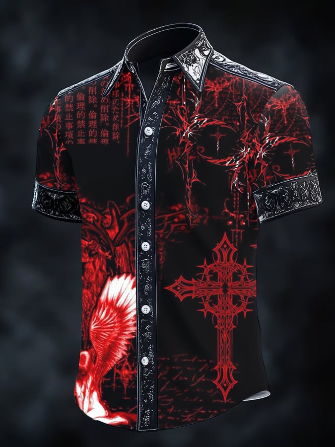 Camisa retro Gothic Dark para hombre