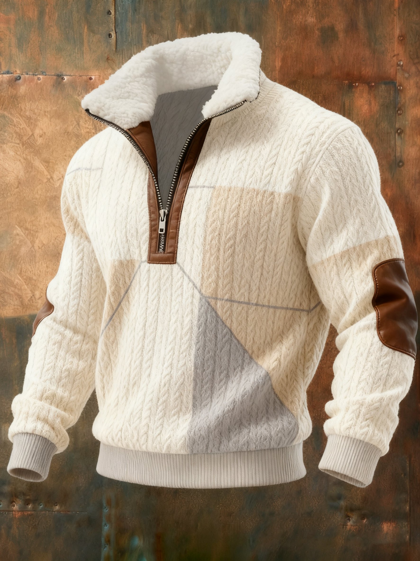 Sudadera Cable texturizado estampado casual para hombre