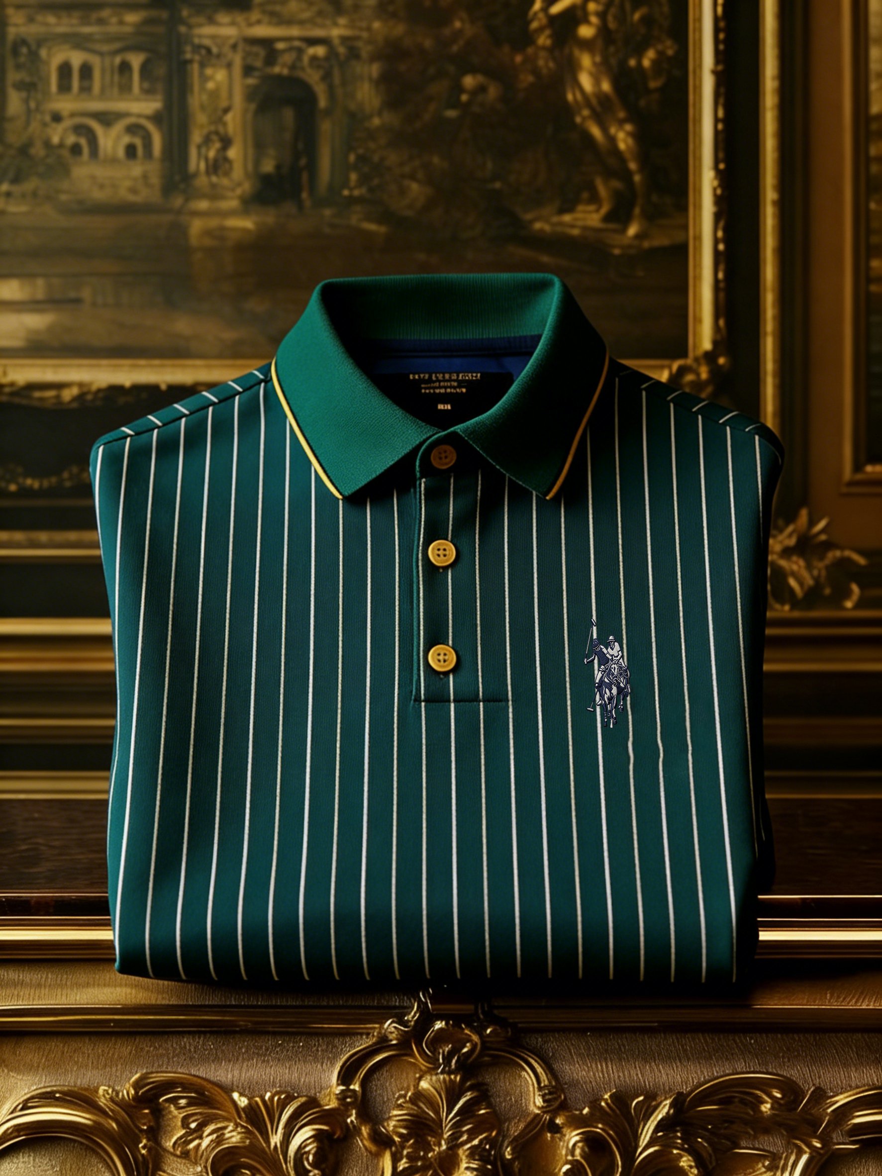 Camisa polo Green a rayas ejecutivo Minimalist