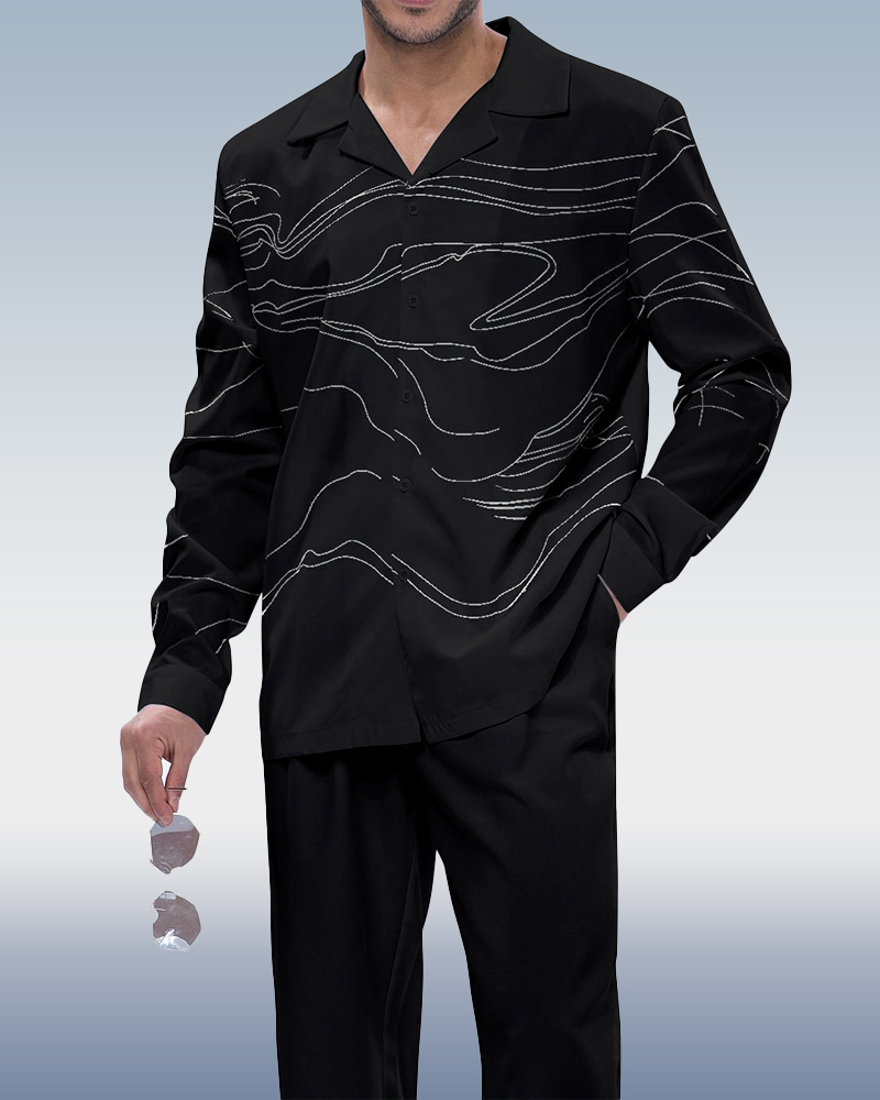 De moda casual de manga larga Walking Suit 021 para hombre