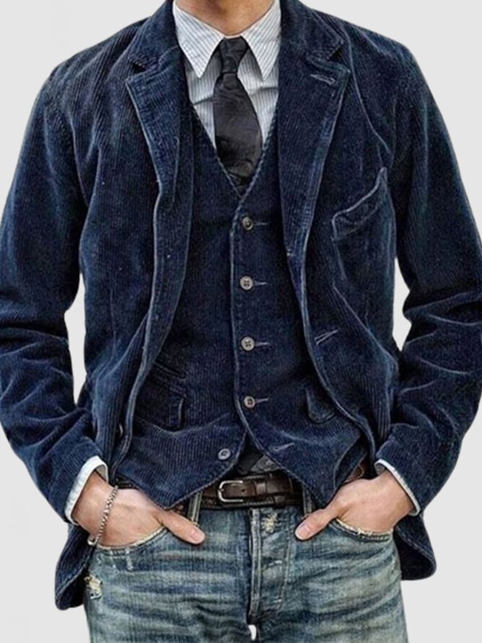 Chaqueta vintage Single Breasted bolsillo Gentleman's ejecutivo Suit para hombre