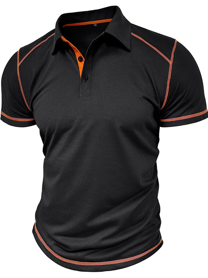 Camisa polo en bloques de coloring Polo cuello de manga corta para hombre