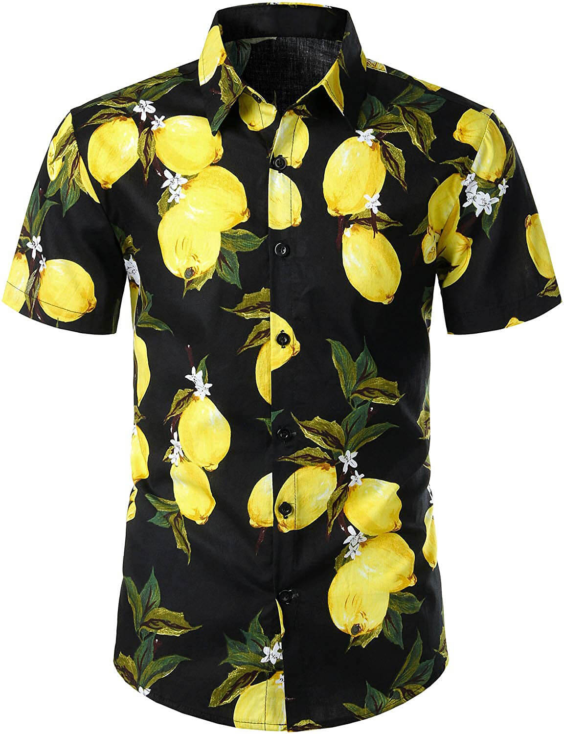 Camisa Yellow Lemon estampado de manga corta Hawaiian para hombre