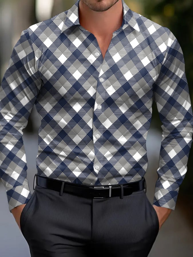 Ejecutivo Style geométrico Princamiseta para hombre