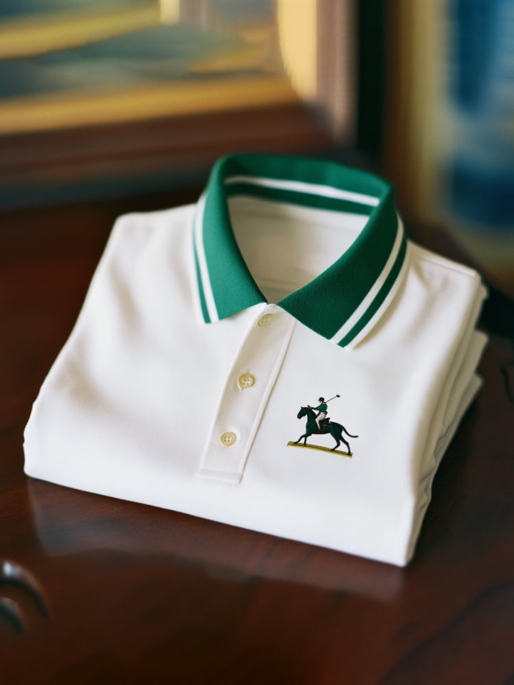 Camisa polo clásico ejecutivo Logo Button de manga corta para hombre