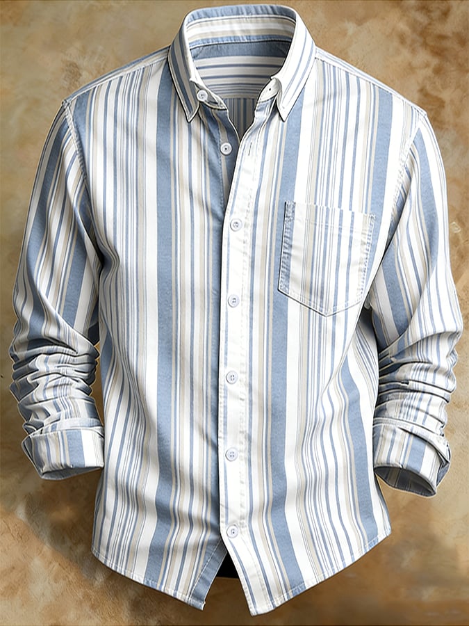Camisa retro Abstract Art estampado Comfortable ejecutivo Style para hombre