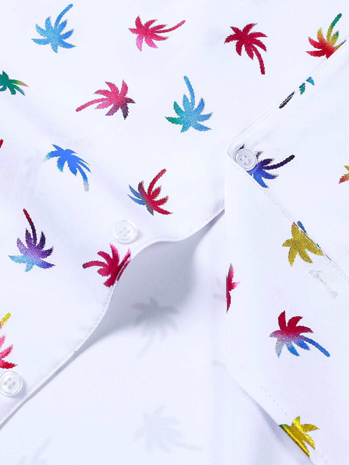 Camisa Tropical Colorful estampado Cuban Collar de manga corta para hombre