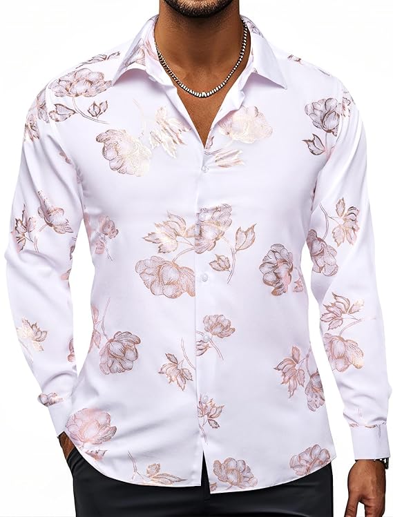 Camisa de vestir floral estampado