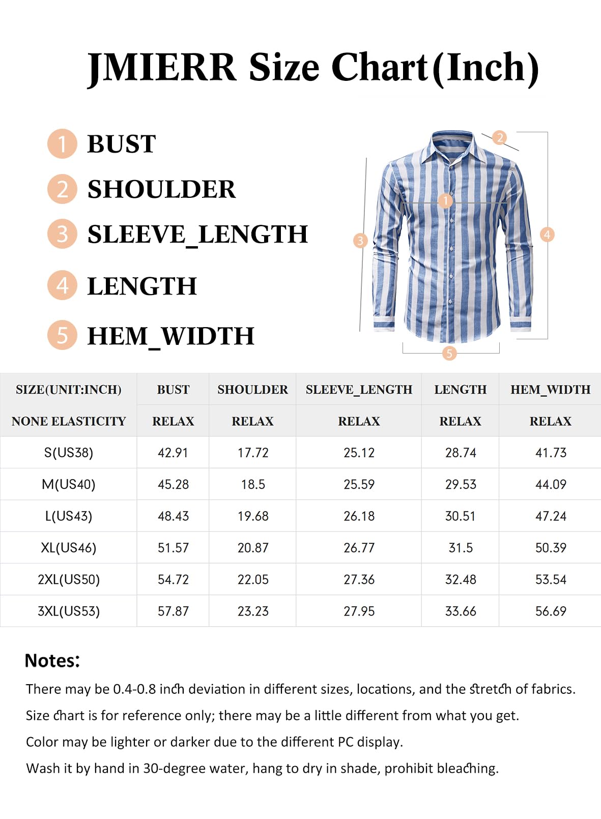 Camisa de vestir JMIERR de lino camisas casual de manga larga con botones a rayas para hombre