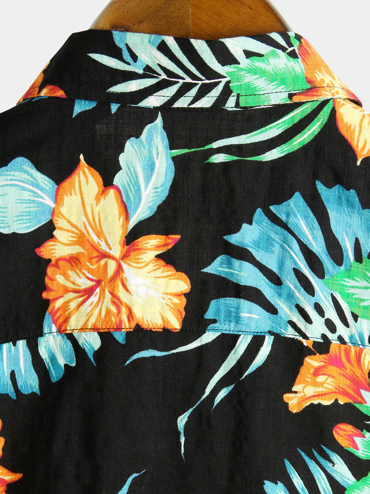 Camisa Flower Tropical Hawaii de algodón de manga corta para hombre