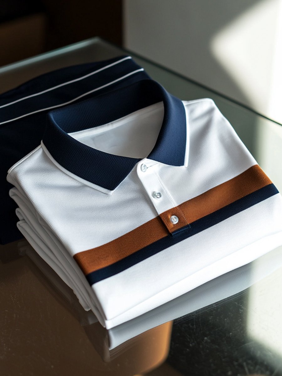 Camisa polo vintage ejecutivo de manga larga para hombre