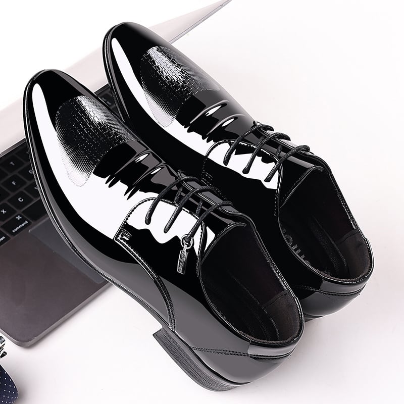 Zapatos Comfortable British ejecutivo Lace-up Patent cuero para hombre