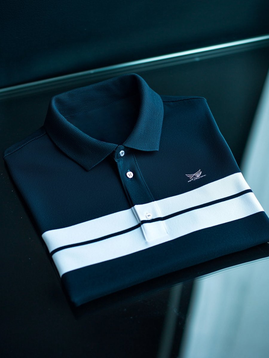 Camisa polo vintage ejecutivo de manga larga para hombre