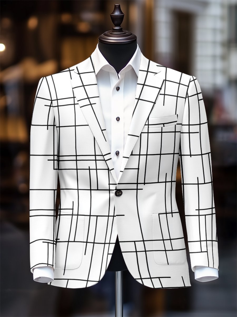 Saco retro casual a cuadros para hombre