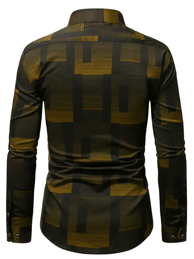 Camisa geométrico Design ejecutivo casual para hombre