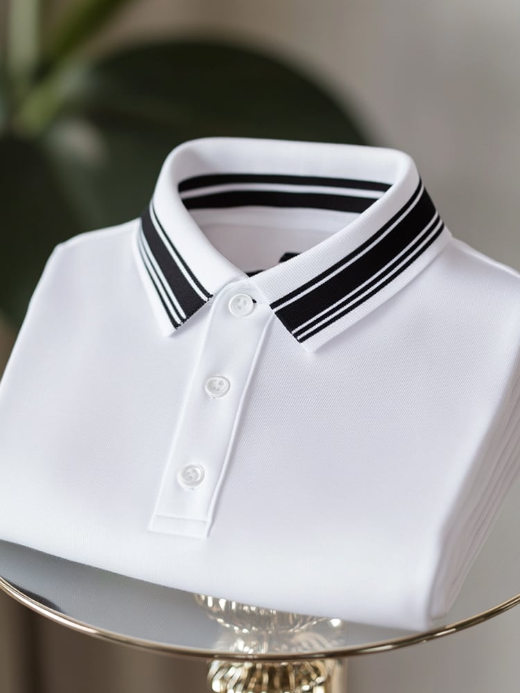 Camisa polo ejecutivo casual Button de manga corta para hombre