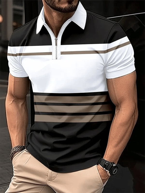 Camisa polo ejecutivo Logo con botones de manga corta para hombre