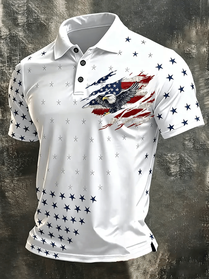 Camisa polo USA 1776-2026 estampado para hombre