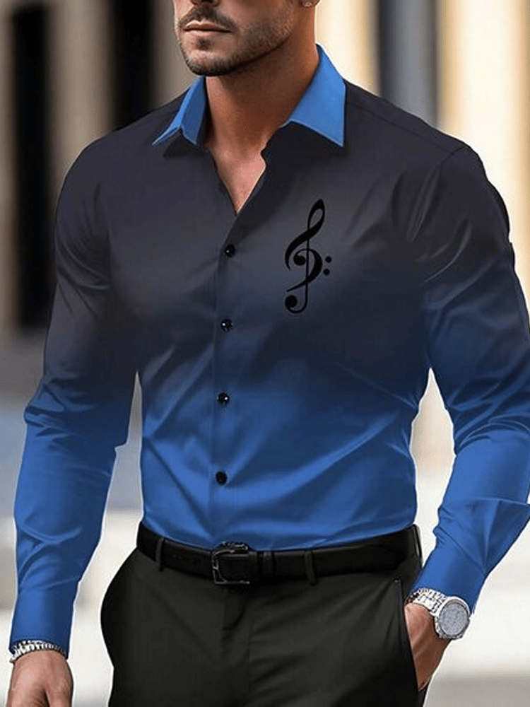 Camisa ejecutivo casual a rayas de manga larga para hombre