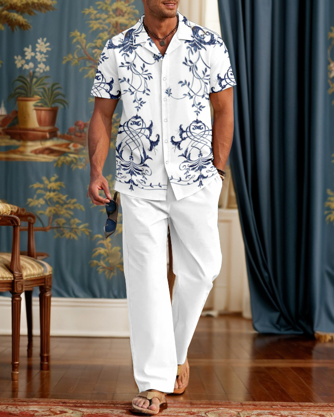 Rianmond clásico Ornate floral Pattern Walking Suit para hombre