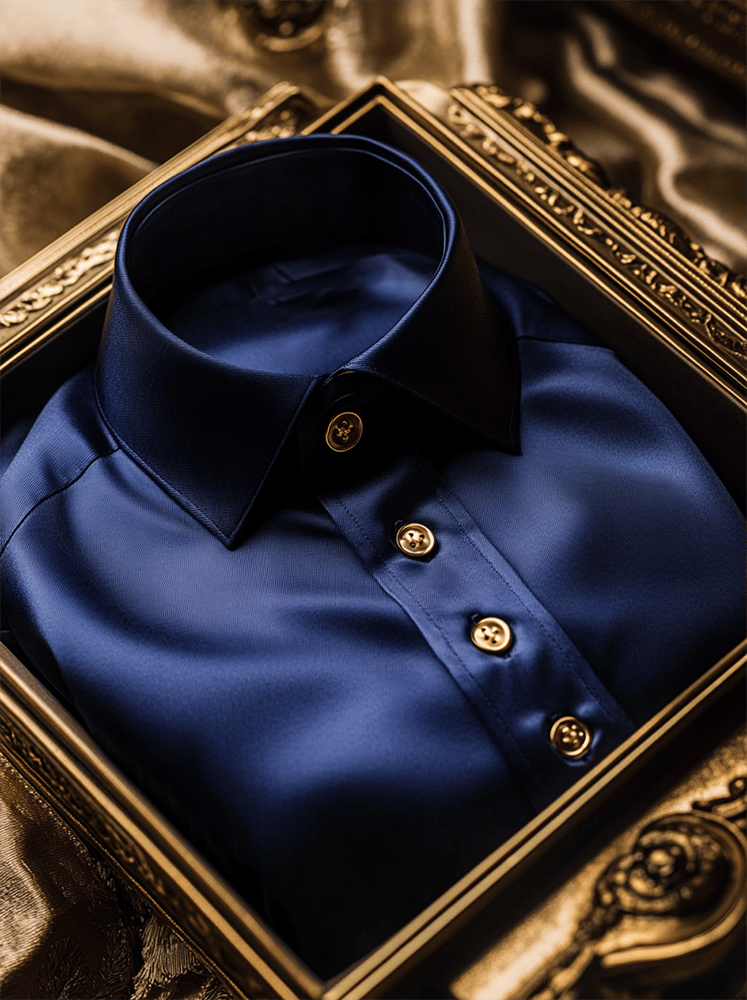 Camisa satén Luxe de manga corta para hombre