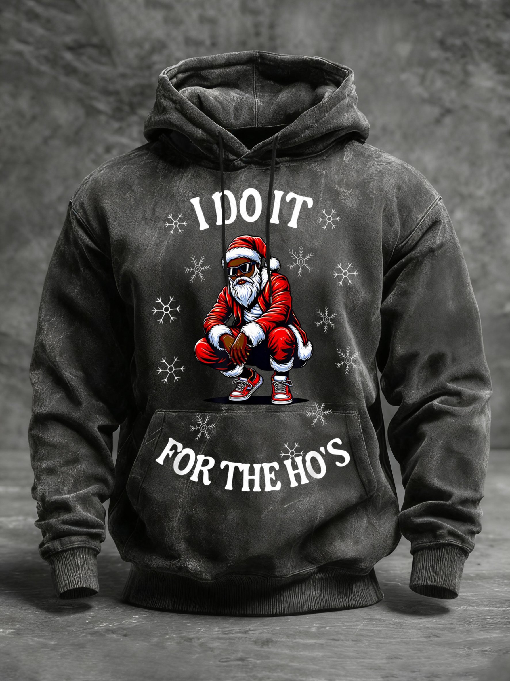 Sudadera African American Christmas estampado cuello redondo Hooded para hombre