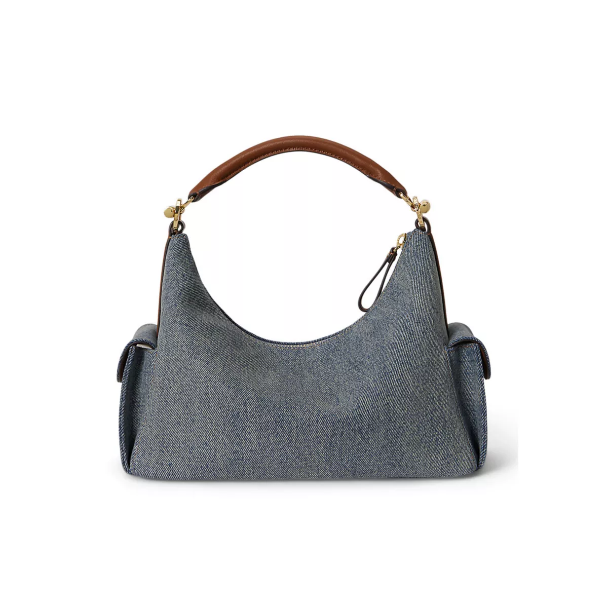 Washed Denim Small Blaike Shoulder Bag - 3