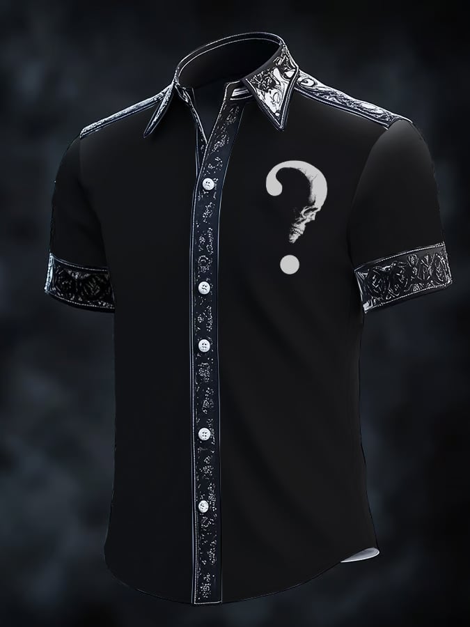 Camisa Gothic Dark de manga corta para hombre