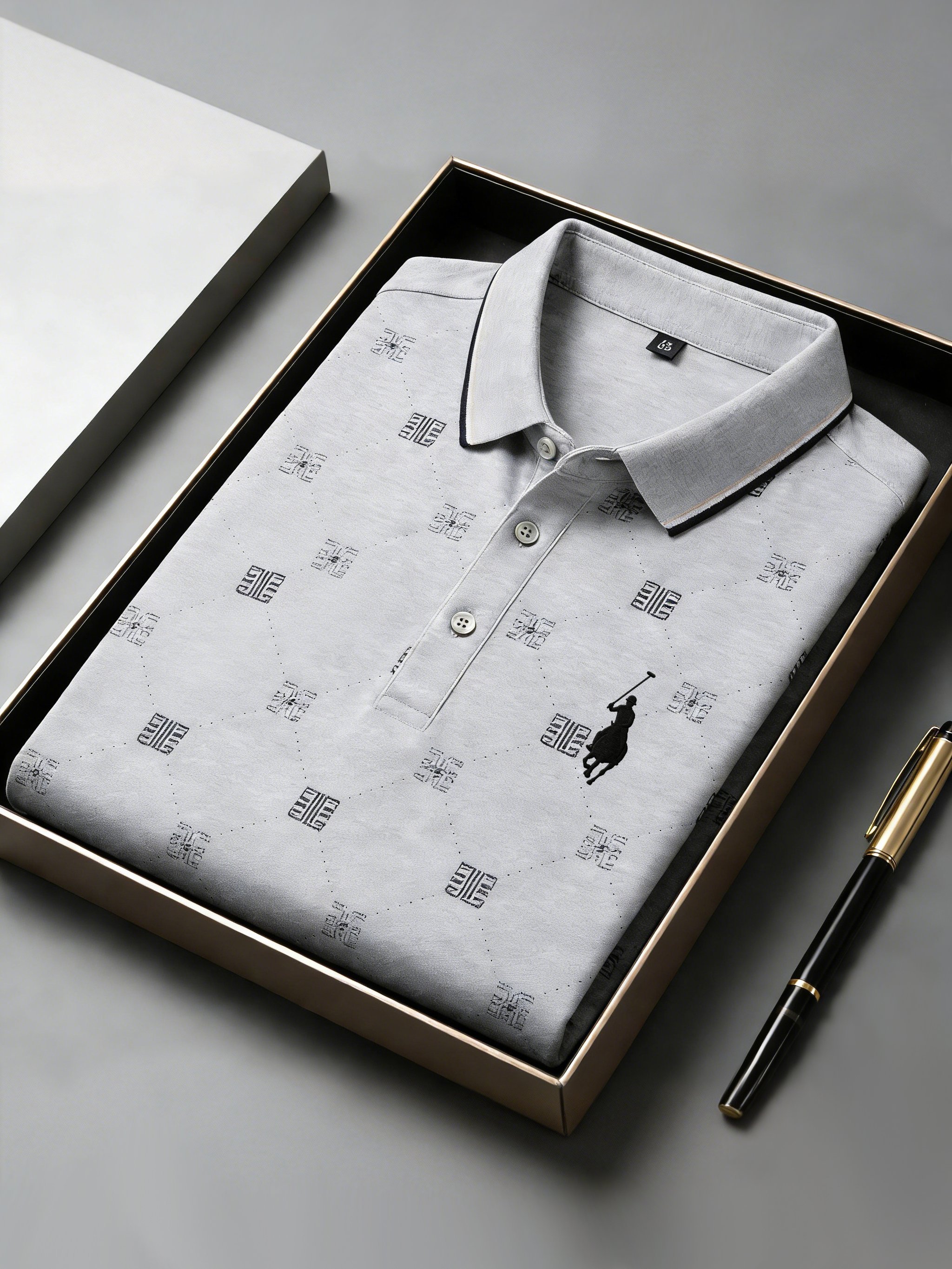 Camisa polo ejecutivo Style estampado de manga corta para hombre