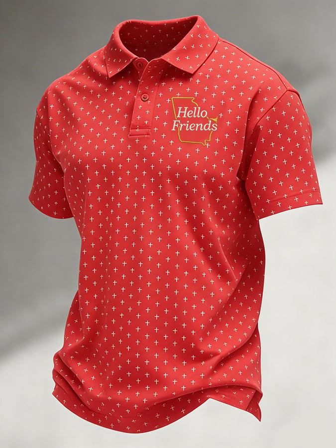 Camisa polo casual "From Church To Golf Course" Golf-estampado para hombre