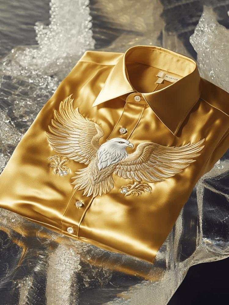 Camisa seda de lujo ejecutivo de manga larga para hombre