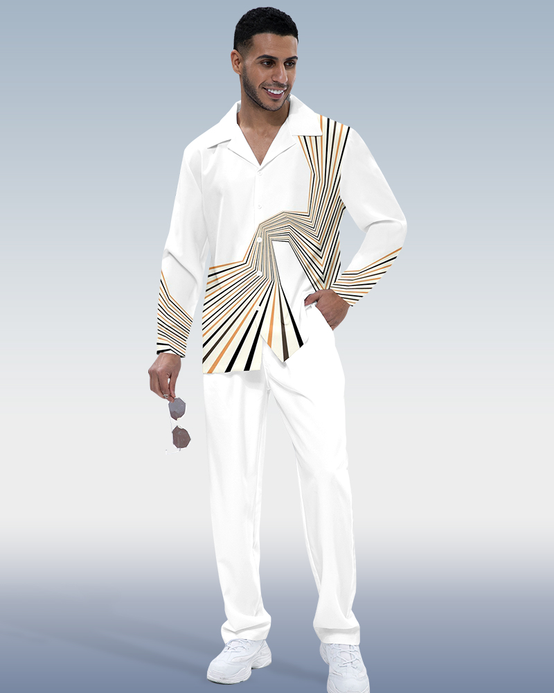 Camisa en bloques de color de manga larga Walking Suit 361 para hombre