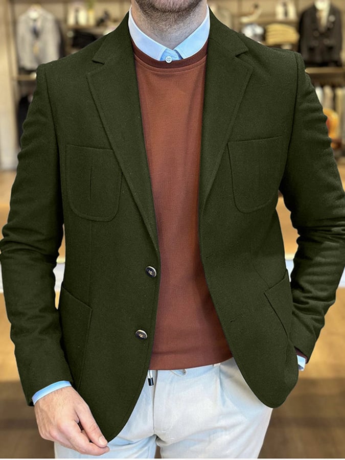 Chaqueta vintage Single Breasted bolsillo Gentleman's ejecutivo Suit para hombre