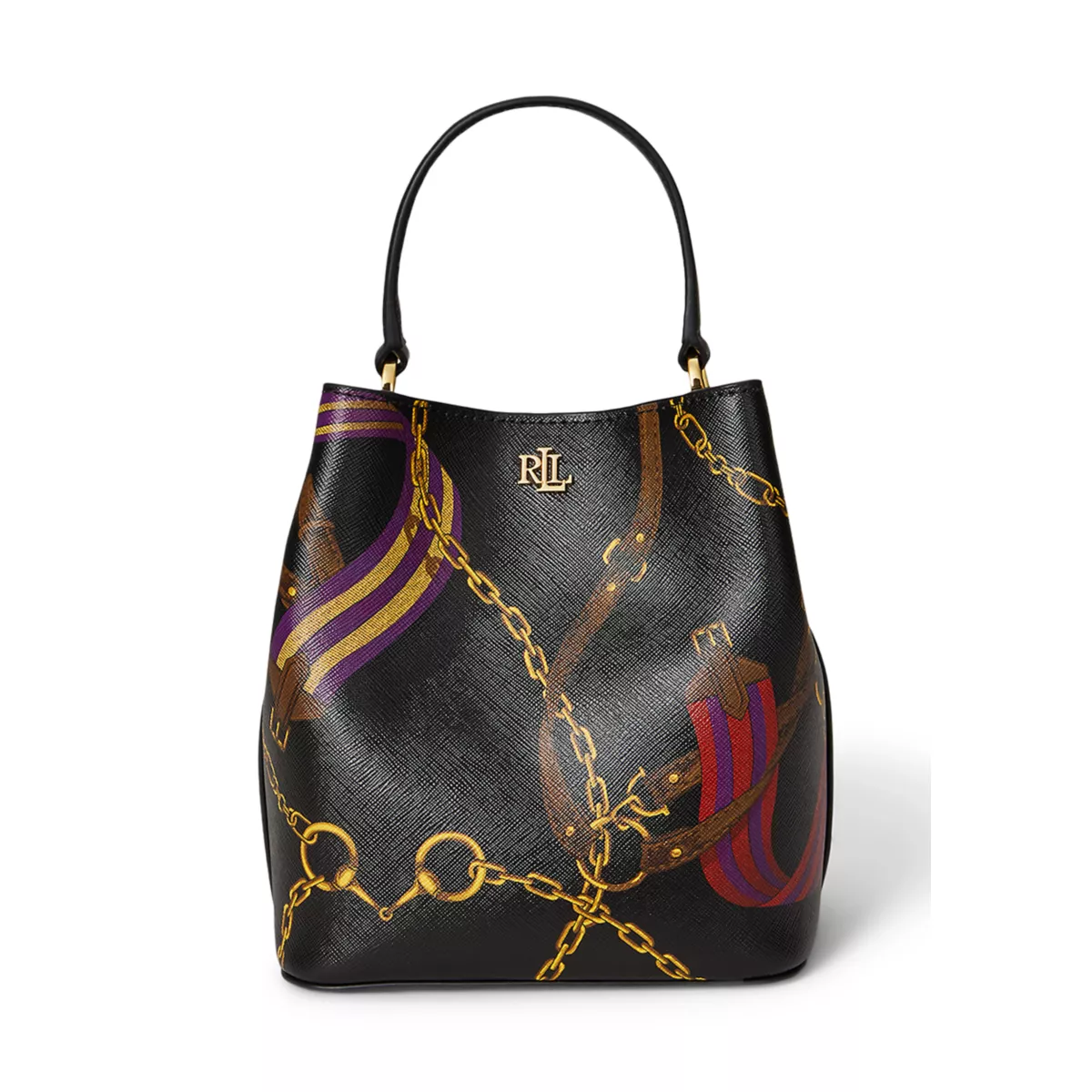 Belting-Print Small Reese Bucket Bag - 3