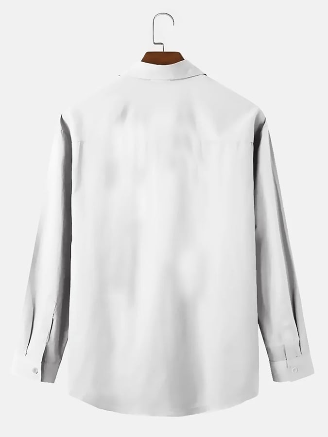 Camisa de moda casual Contrast Color de manga larga para hombre