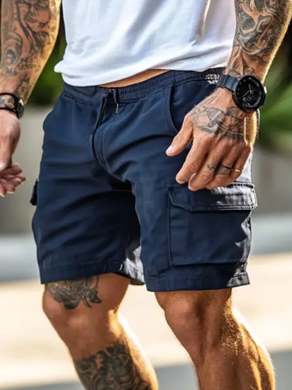 Shorts vintage Multi-bolsillo Cargo para hombre
