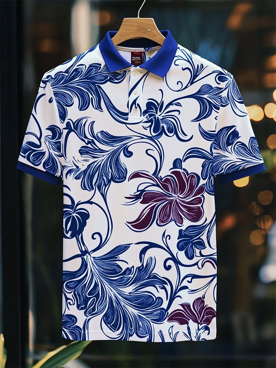 Camisa polo casual ejecutivo Button de manga corta para hombre