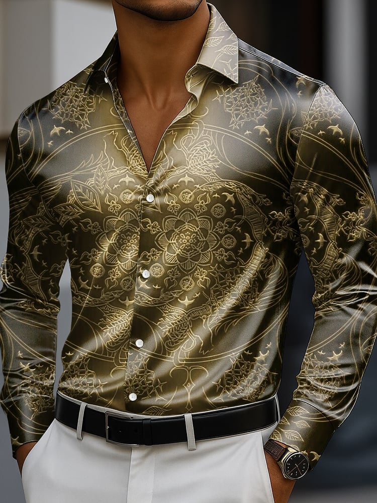 Camisa clásico ejecutivo casual Luxe de manga larga con botones para hombre