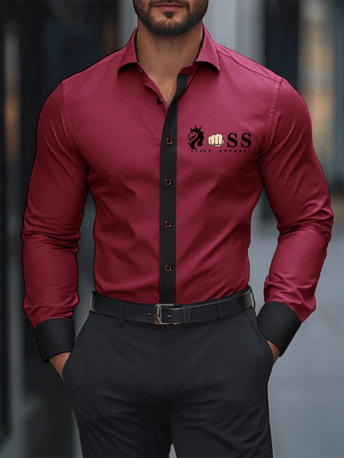 Camisa Contrast ejecutivo casual para hombre