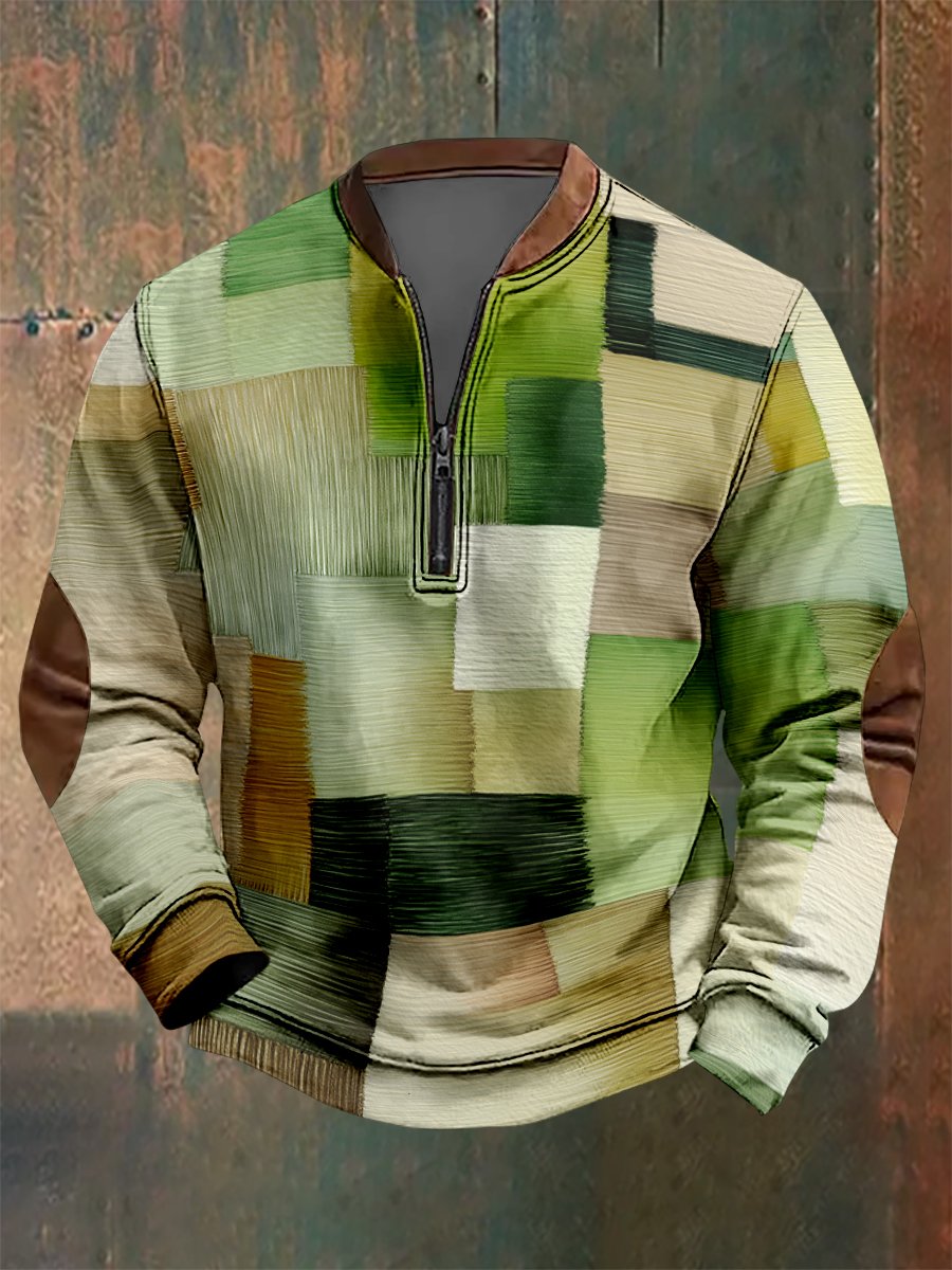 Sudadera vintage geométrico Style estampado para hombre