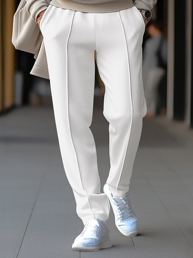 Pantalón casual All-Match de color sólido para hombre